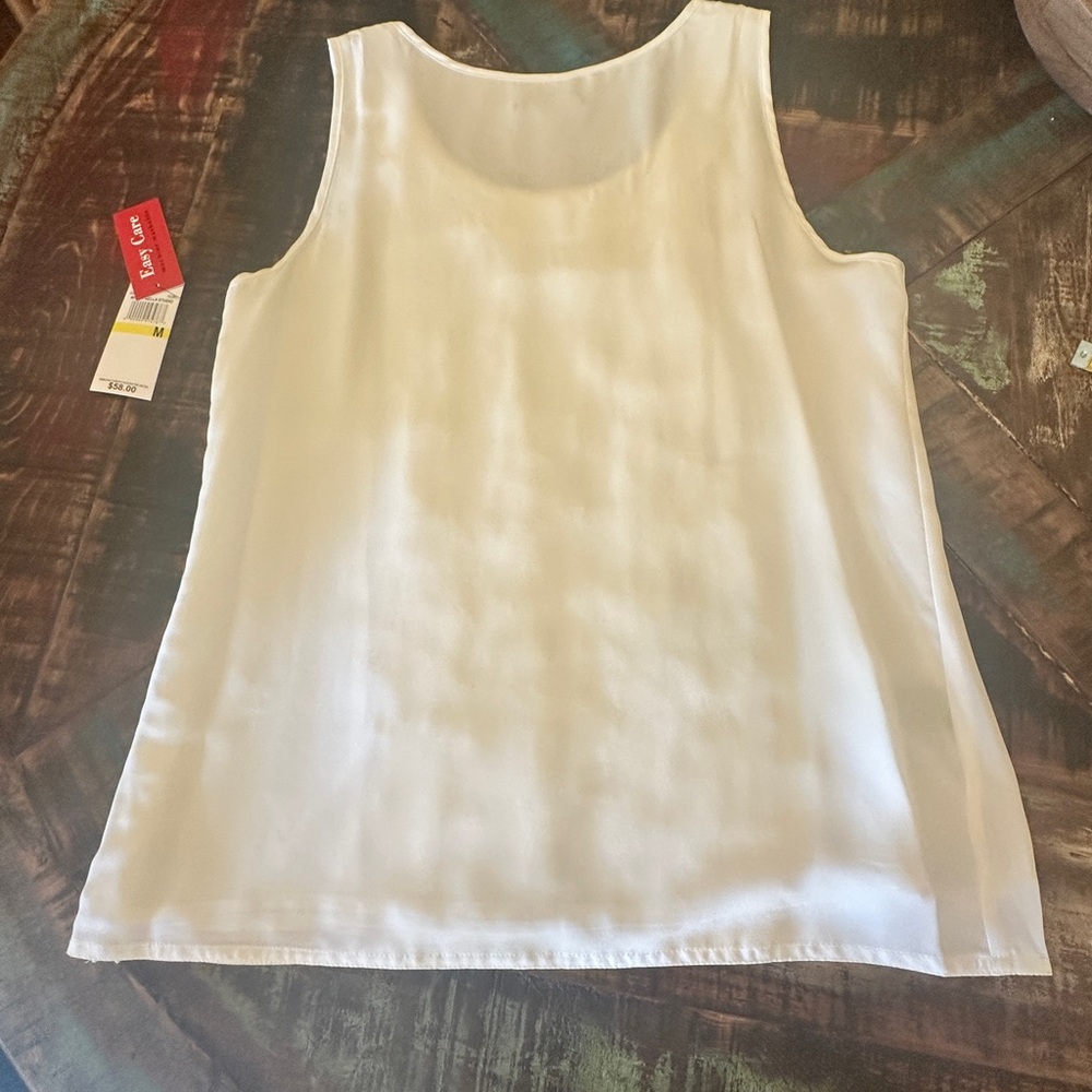 Rafaela Studio Cottagecore Ruffle White Sleeveless Blouse Tank Top Size M NWT - Picture 5 of 8